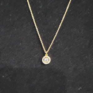 Coach Halo Round Pendant Necklace